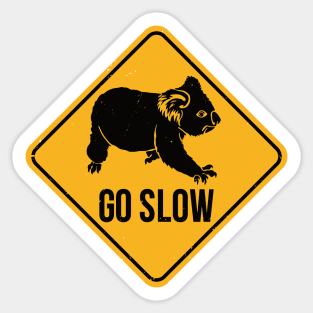 Koala Bears Road Sign - Go Slow Sticker